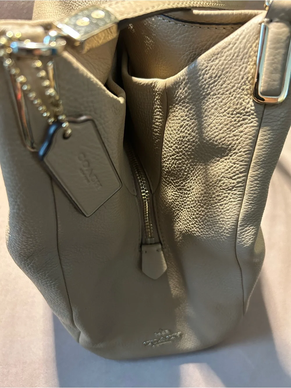 Coach Madison Phoebe Tan pebbled leather